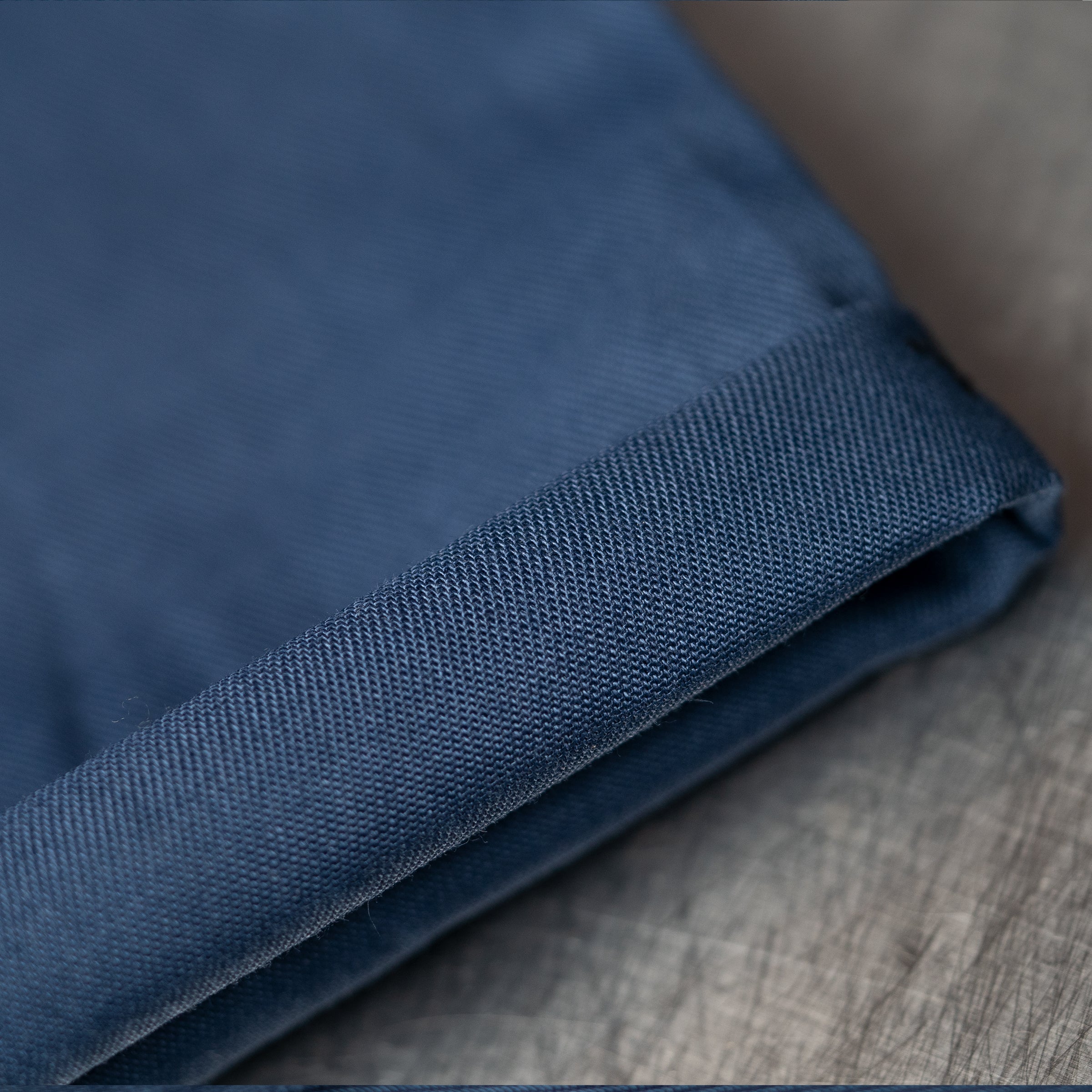 Swift Fox Twill Button Up in Marine, tailored rolled sleeve detail — Androgynous Fox androgynous button up shirt