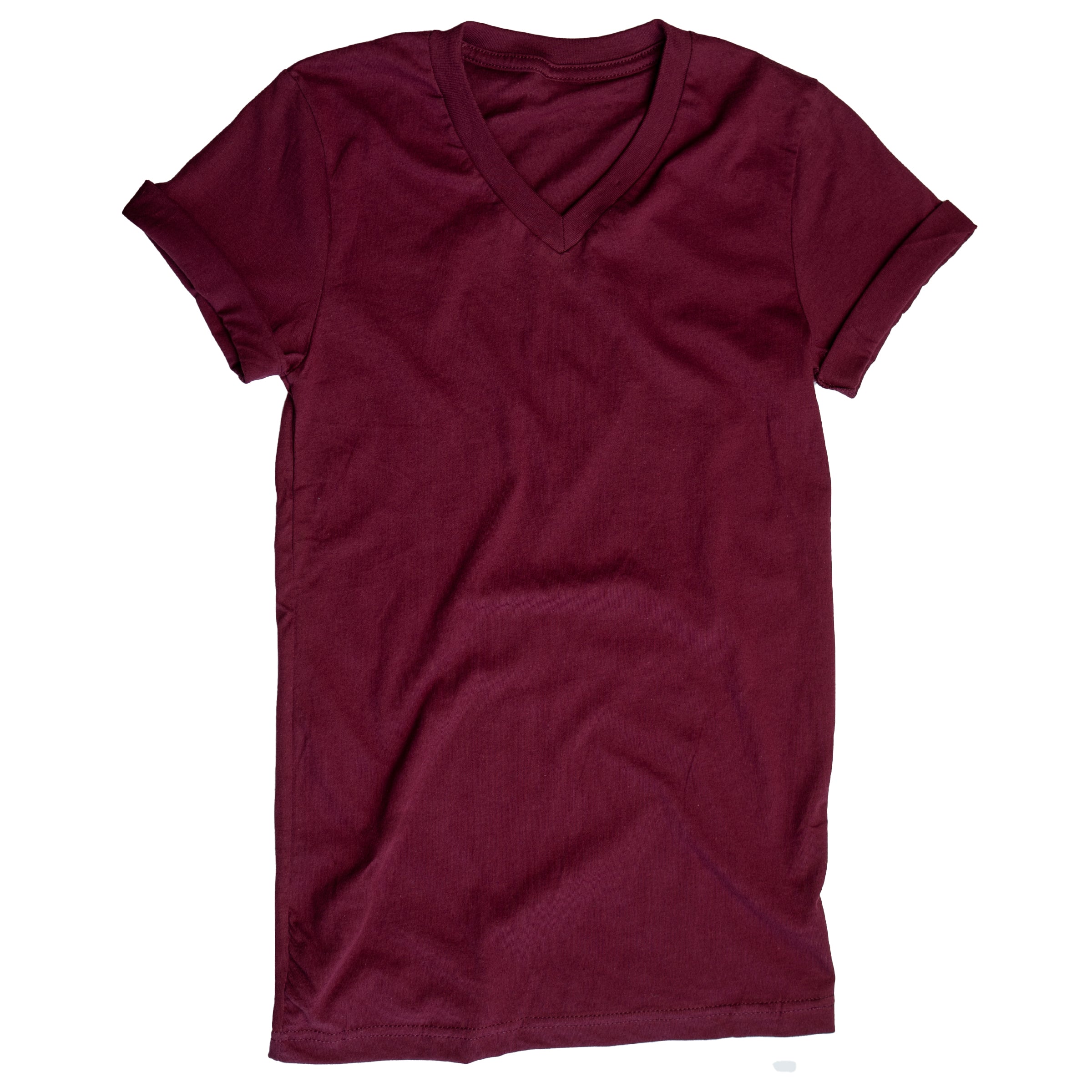 AF Basics V Neck tee in Deep Red — gender neutral queer clothing for non-binary style