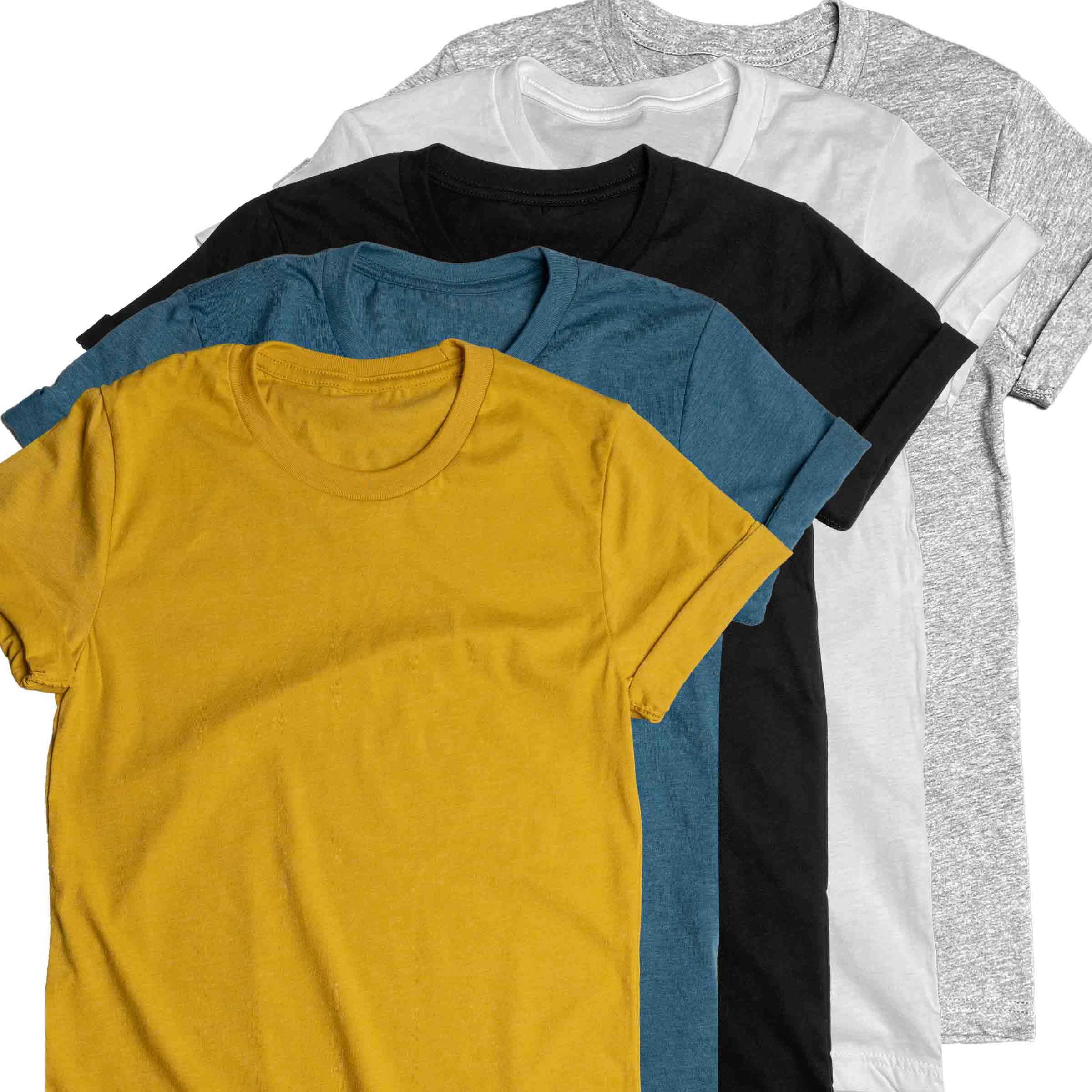 Androgynous Fox cotton-poly crew neck tees in multiple colorways — gender neutral androgynous basics