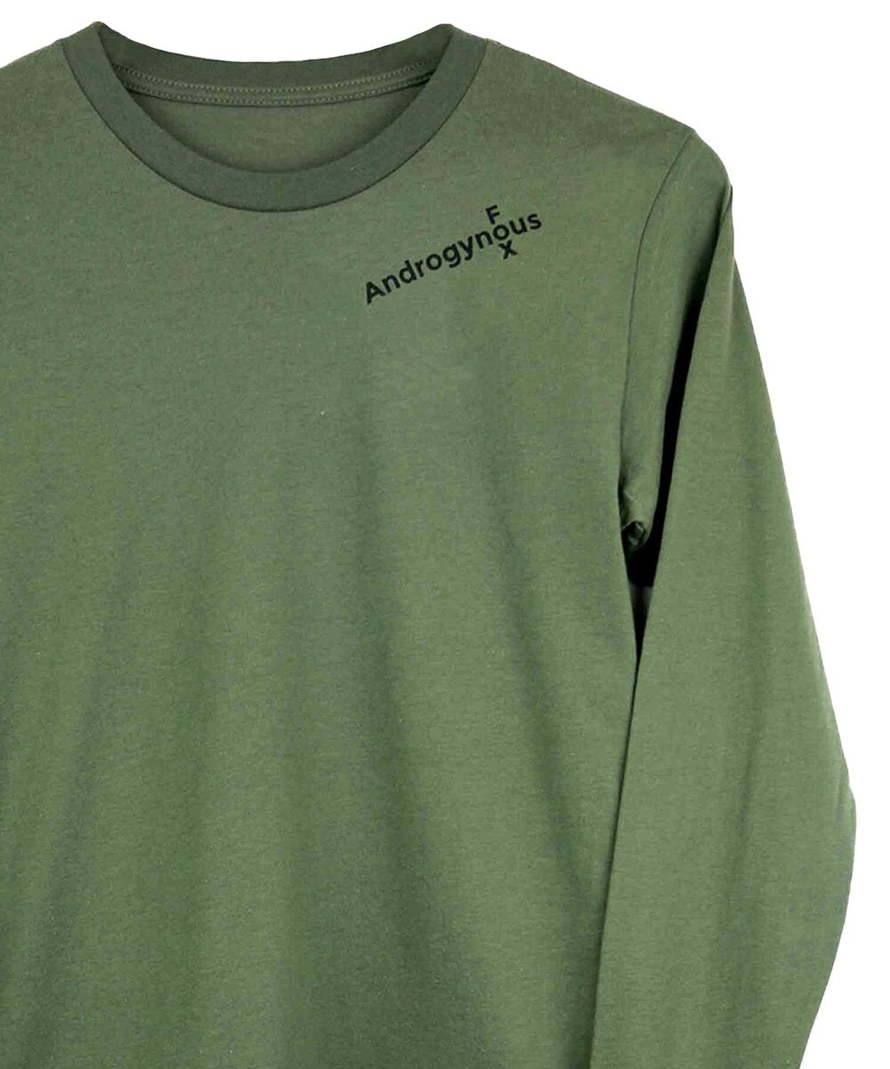 Army Green Long sleeve Crew neck by Androgynous Fox
