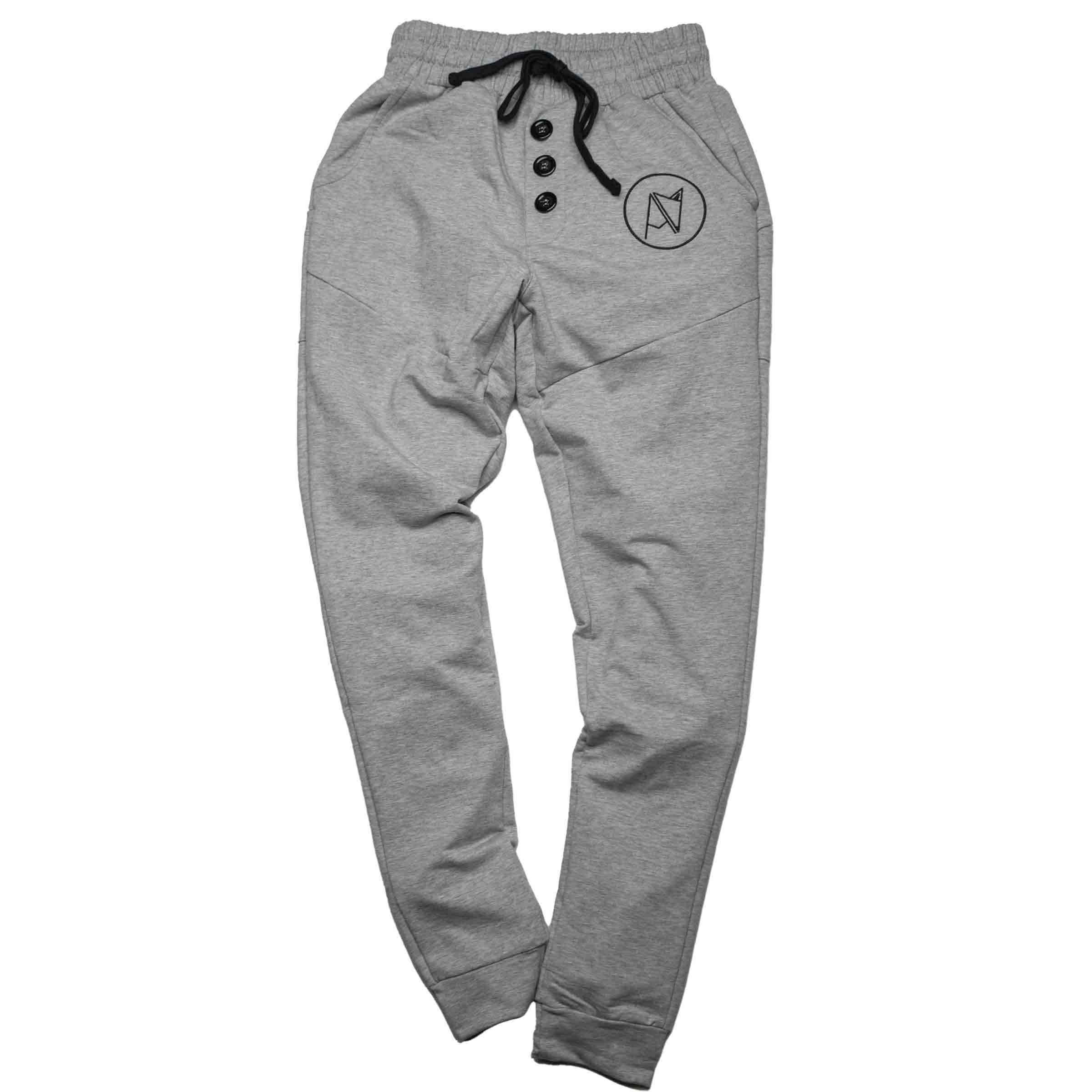 Androgynous Fox Jogger Sweats in Grey — androgynous pants