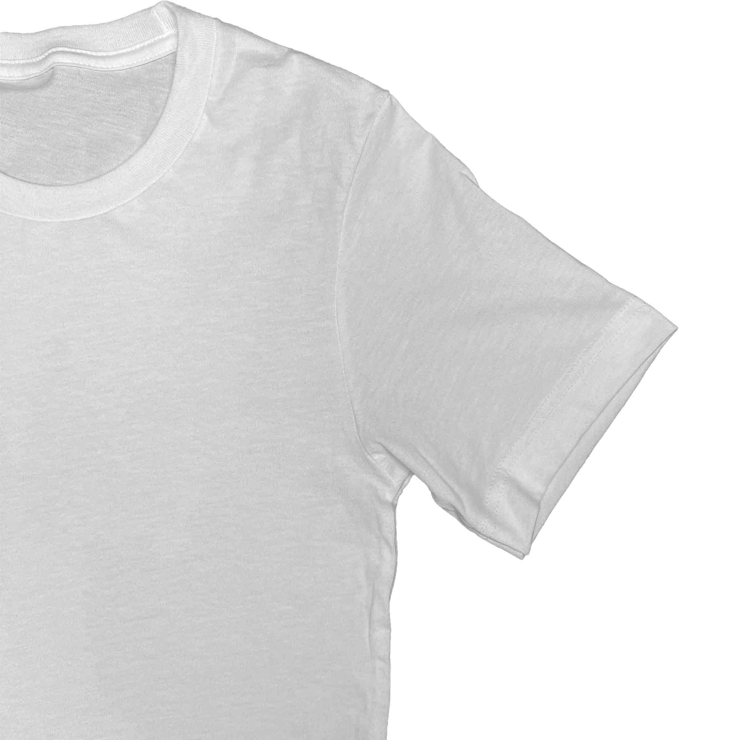 Androgynous Fox cotton-poly crew neck tee with uncuffed sleeves — gender neutral unisex basics