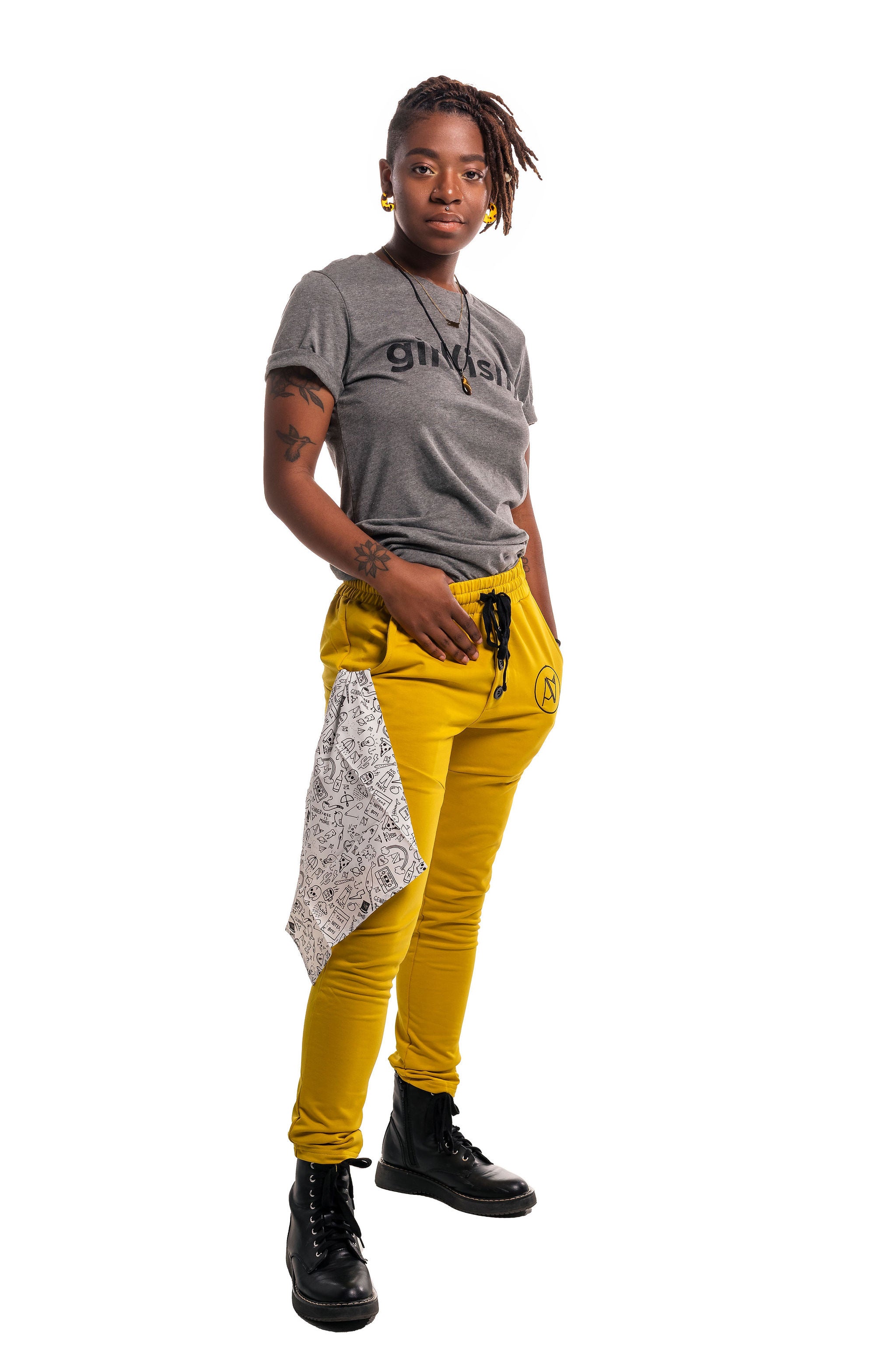 Androgynous Fox Jogger Sweats detail — androgynous pants