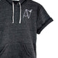 Black Fleece short sleeve hoodie with badge Androgynous Fox logo