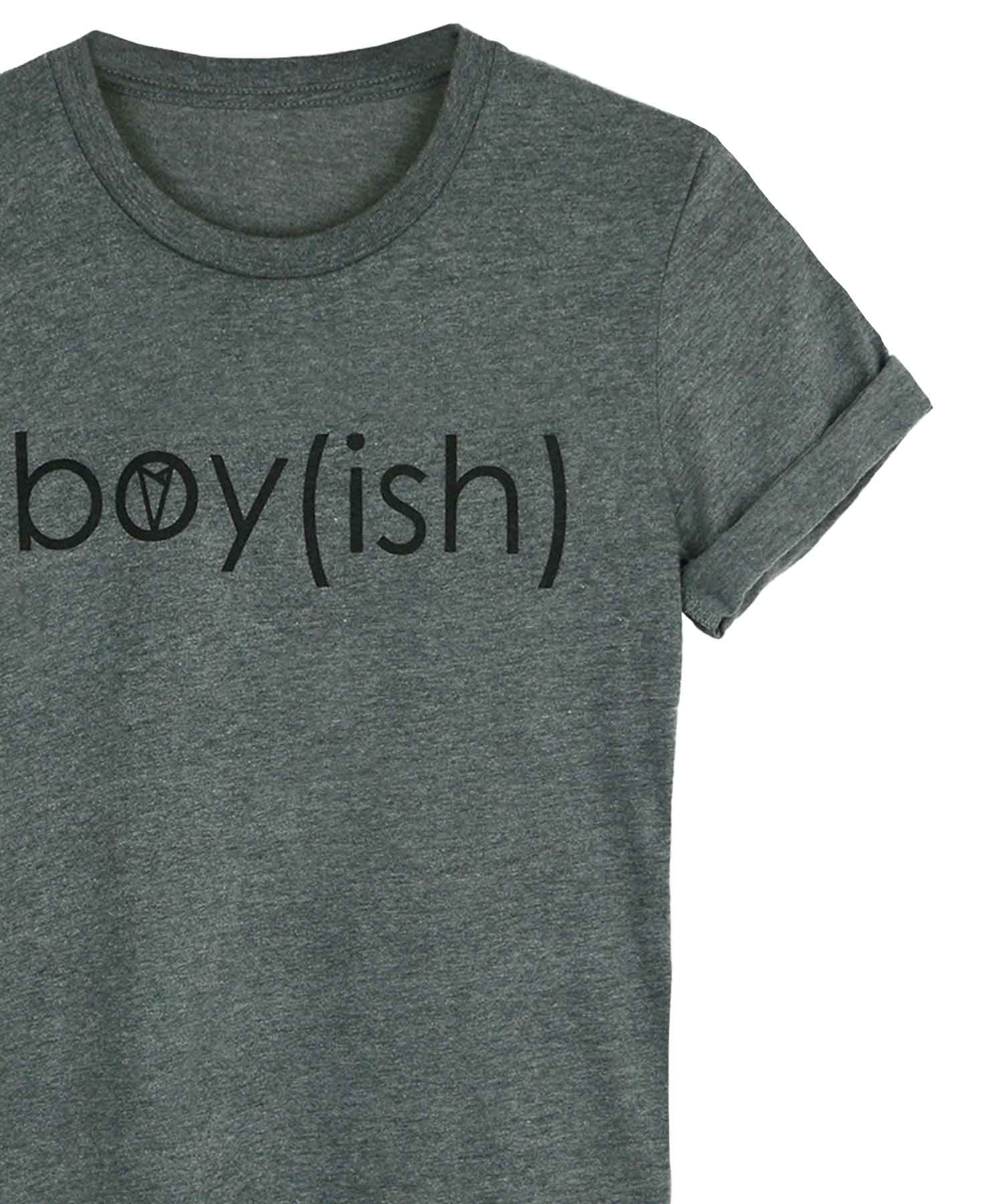 Boy(ish) crew neck tee in Grey — gender neutral masc clothing for non-binary and transmasc style