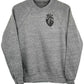 Androgynous Fox light grey pullover sweatshirt with anatomical heart in black ink. 