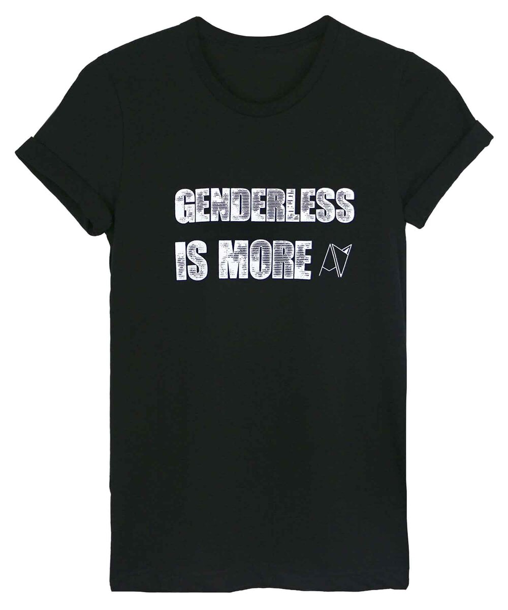 Genderless Is More crew neck in Black — androgynous gender neutral queer clothing