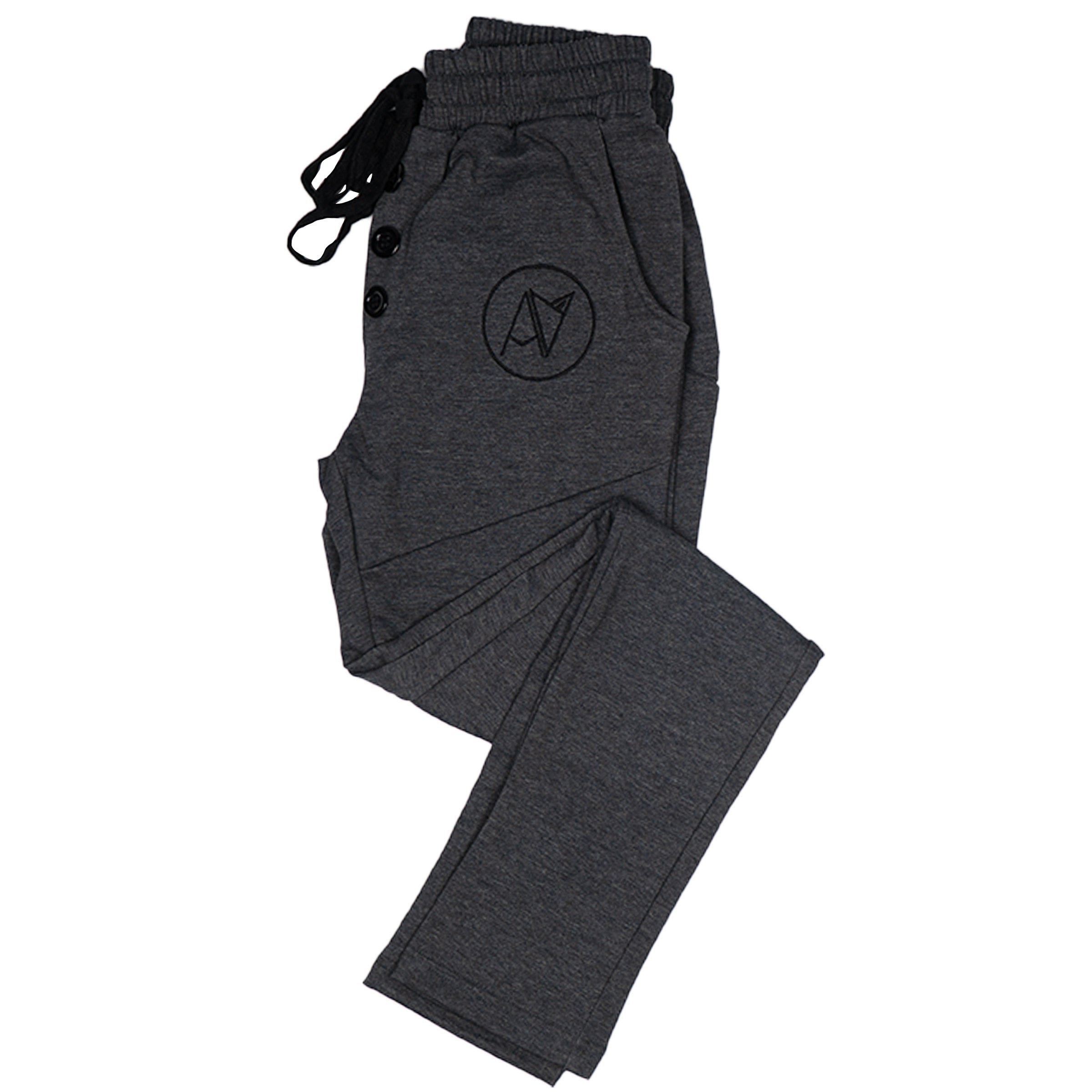 Androgynous Fox Jogger Sweats in Charcoal — androgynous pants