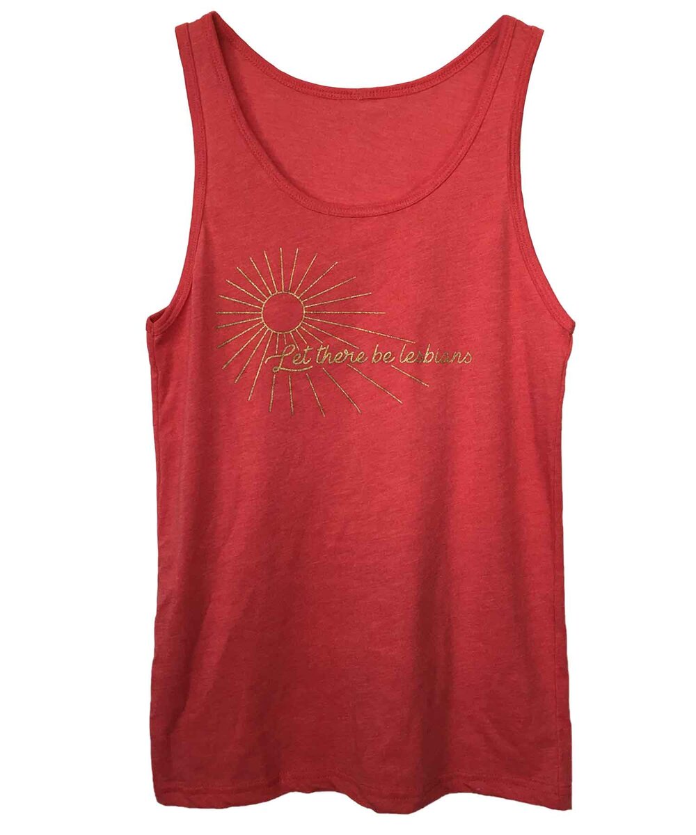 Let There Be Lesbians tank top in Red Heather — lesbian clothing LGBTQ+ queer tank top