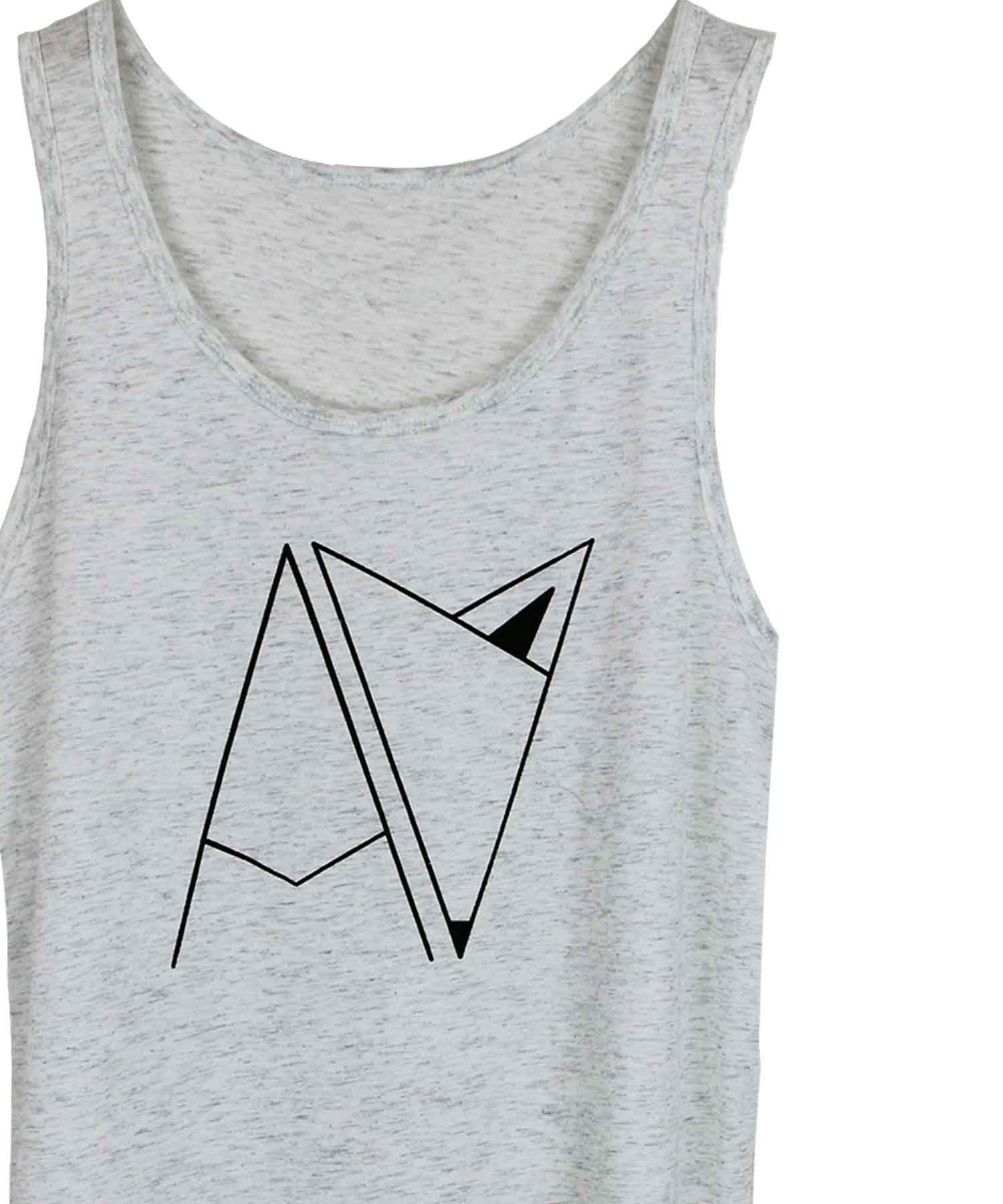 Androgynous Fox logo tank top in White Speckle — gender neutral queer tank top