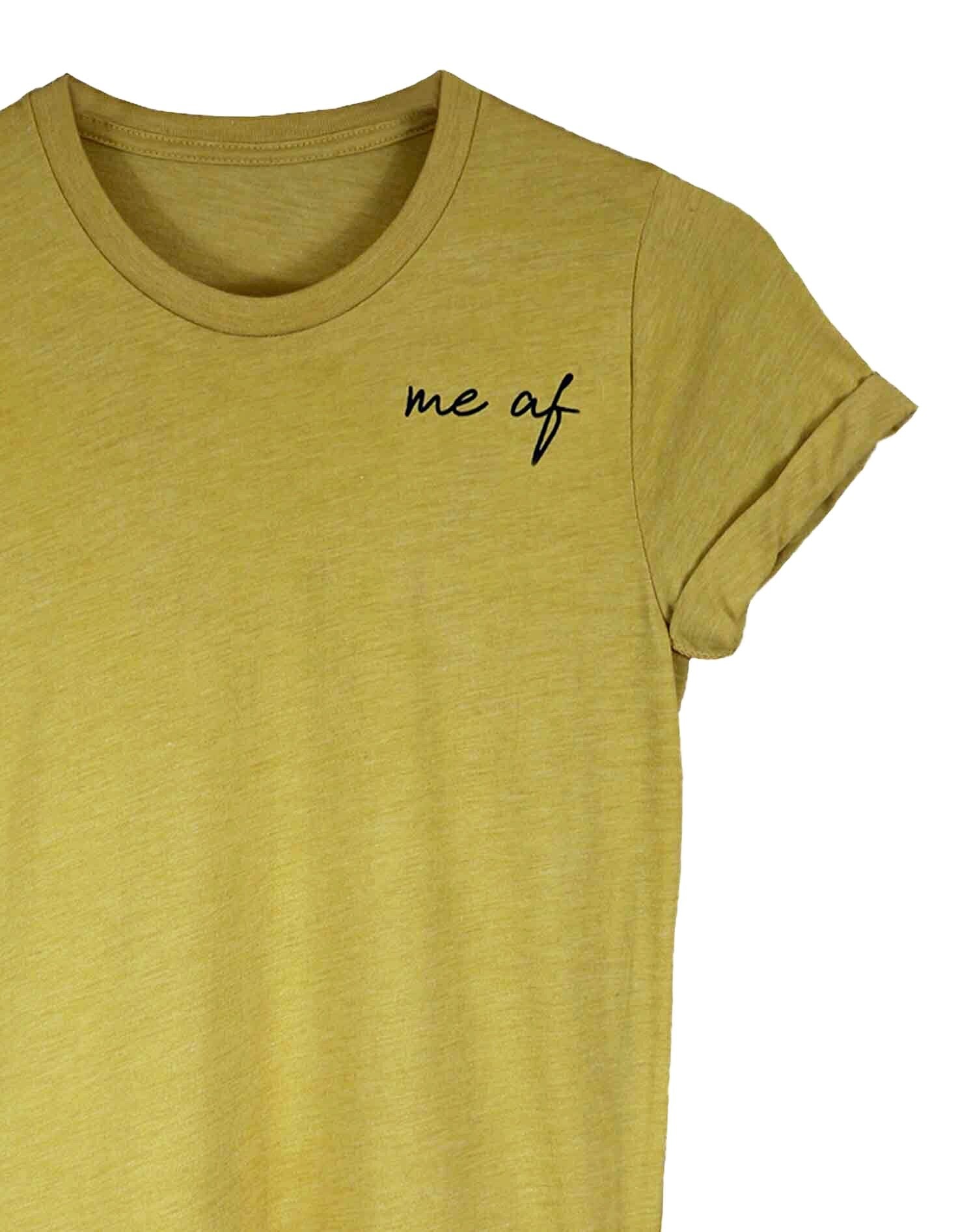 Me AF mustard Crewneck by Androgynous Fox