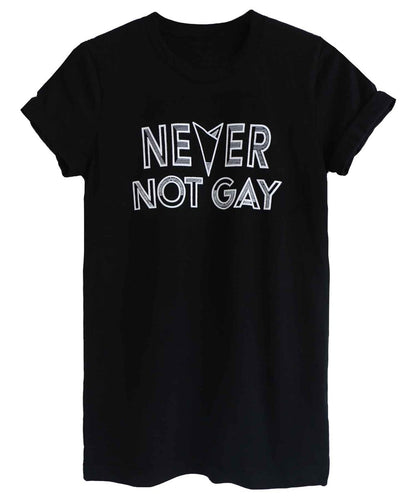 Never not gay black crew neck by Androgynous Fox