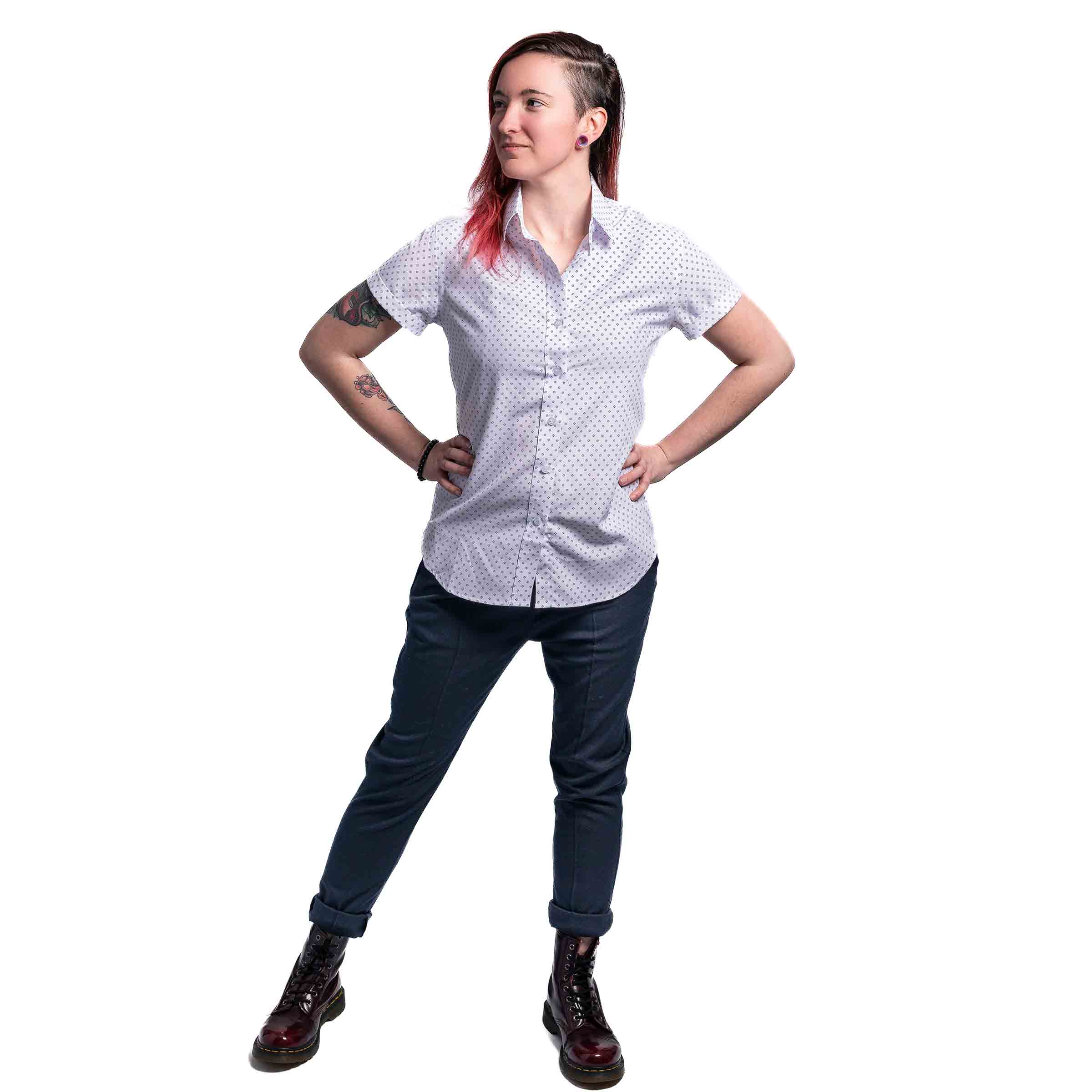 Pleated Slim Pant front view — Androgynous Fox androgynous pants
