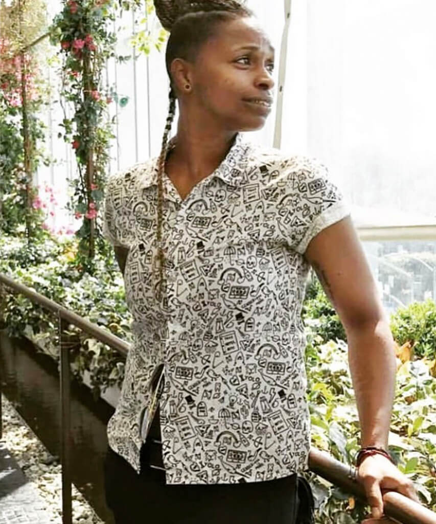 Stick n' Poke Button Up back view — Androgynous Fox androgynous button up shirt