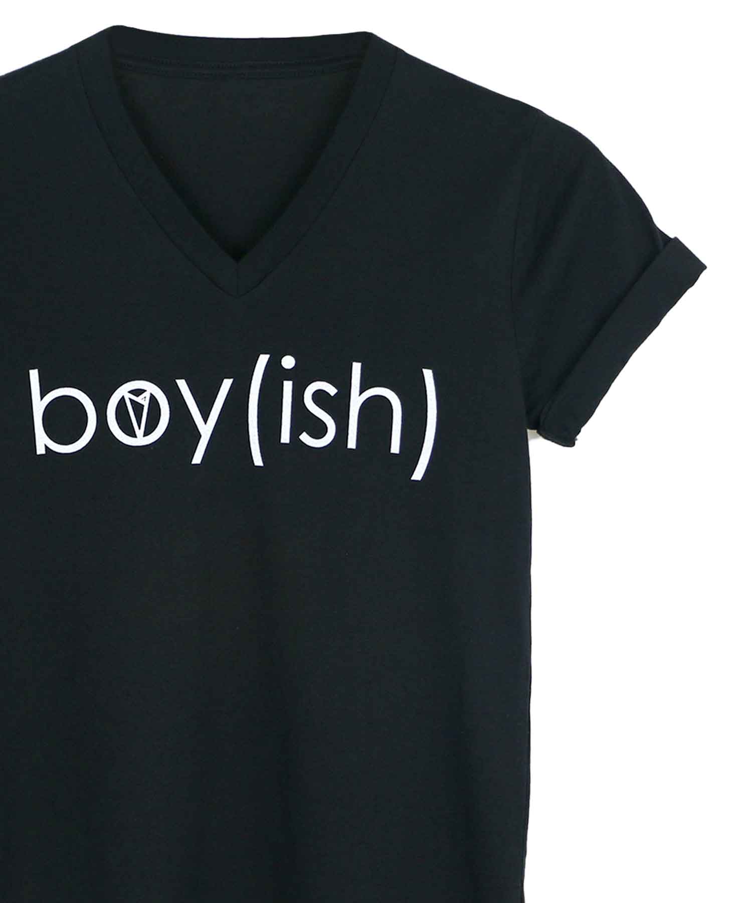 Boy(ish) V Neck in Black — androgynous gender neutral queer clothing